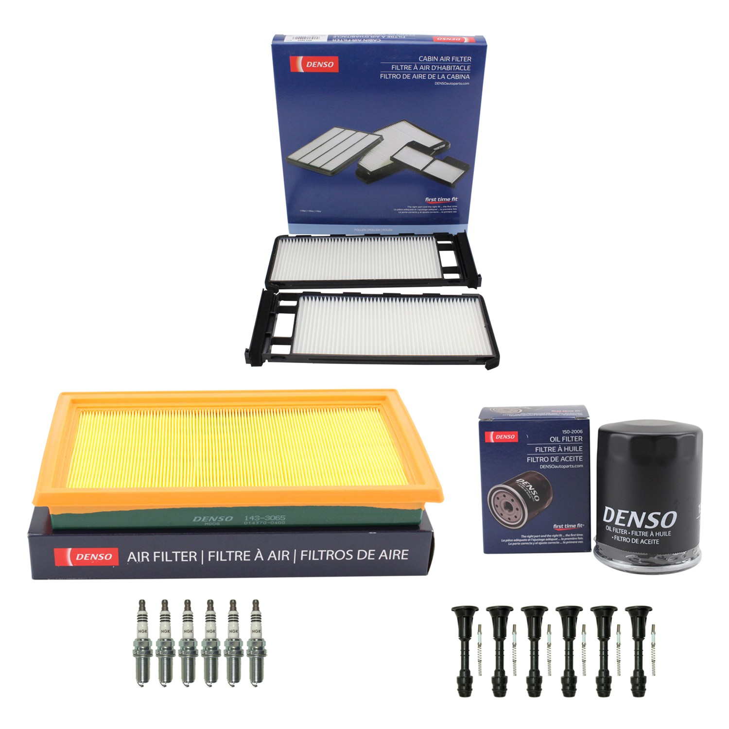 Denso Tune Up Kit NGK 6 Spark Plugs Boots Kit for Infiniti QX4 Base 3.5 V6 Auto