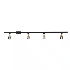 4.7 Ft. 4-Light Matte Black Adjustable Linear Track Lighting Kit with Matte Bras