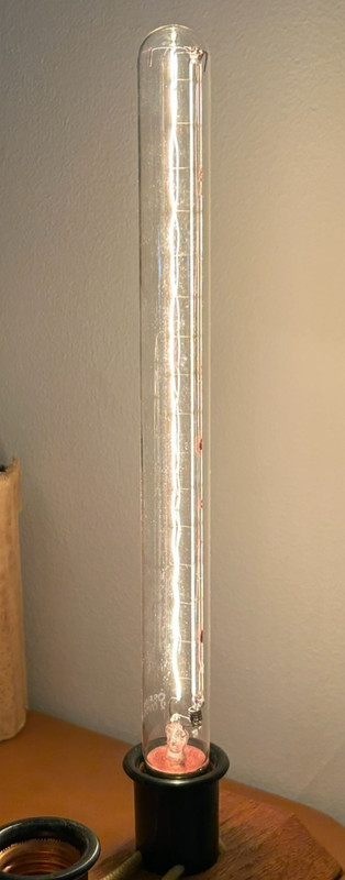 Early Long 12" display case 25w clear Osram GE lightbulb British w/original pkg