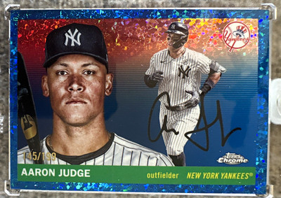 Topps Chrome Aaron Judge Auto New York Yankees Serial Numbered 45/199