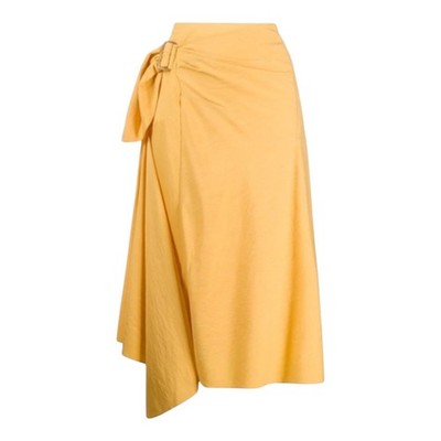 Vince Side Buckle A-line Drape Midi Skirt in Yellow Resort Wear Women's 14 NWT