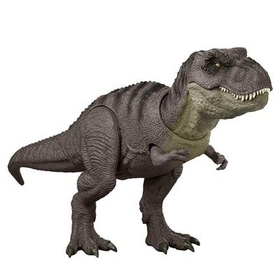Mattel Jurassic World Lab Raid! T-Rex Figur für Kinder großes bewegliches Din...