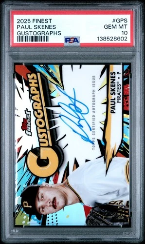 2025 Finest Paul Skenes Auto Gustographs #GPS /25 PSA 10 GEM MINT