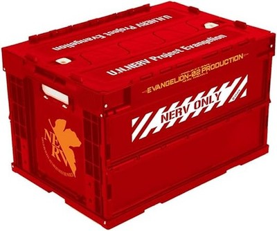 NERV Evangelion Large Storage Box Top RED Folding Container 50.1L From Japan