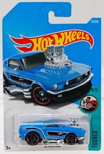 Hot Wheels 1968 Ford Mustang Tooned Foreign Series - DVB35 NRFP 2015 Blue 1:64