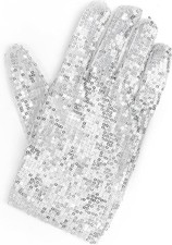 Skeleteen MJ Sequin Glove - White Right Handed Glove Costume Accessory - 1 Pi...