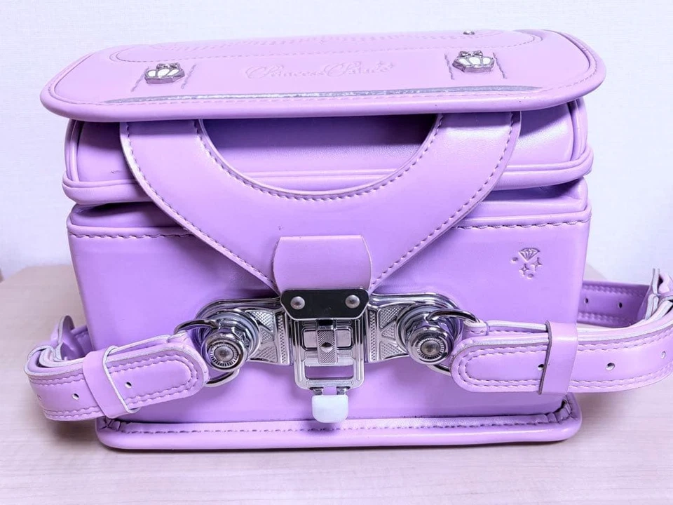 SHIBUYA Randoseru Purple Heart Zipper Pull Flap Opening Adjustable Straps - Image 3 of 4