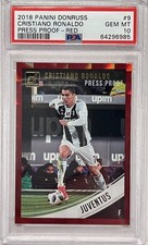 2018 Panini Donruss Cristiano Ronaldo Press Proof Red Juventus PSA10 Portugal