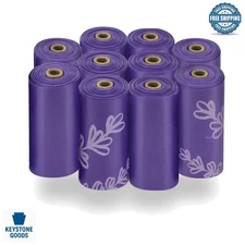 150 Purple Leak-Proof Dog Poop Bags - Tear-Resistant Waste Cleanup Rolls