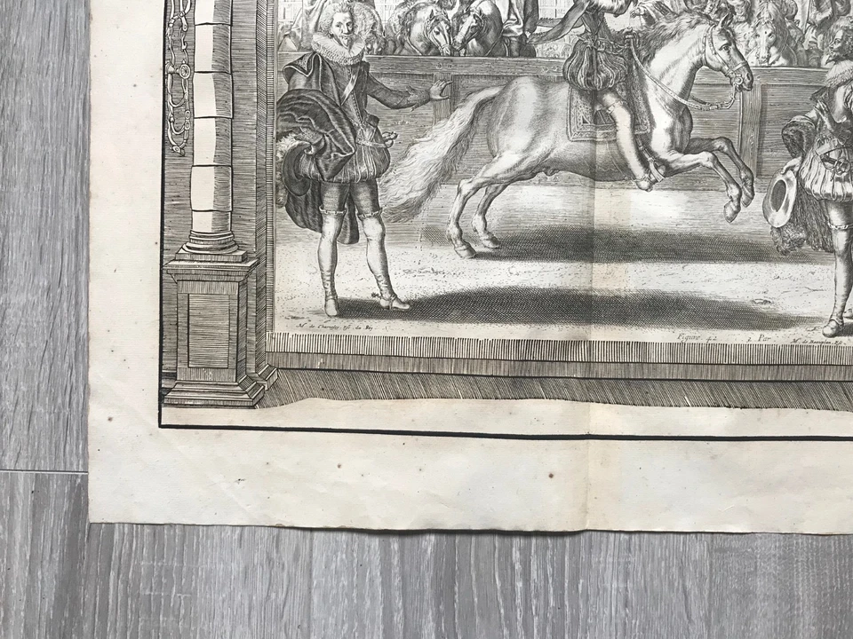 Pluvinel - Crispijn de Passe II (1597-1670) - Kupferstich Reitsport 1668 Fig. 42 - Bild 3 von 4