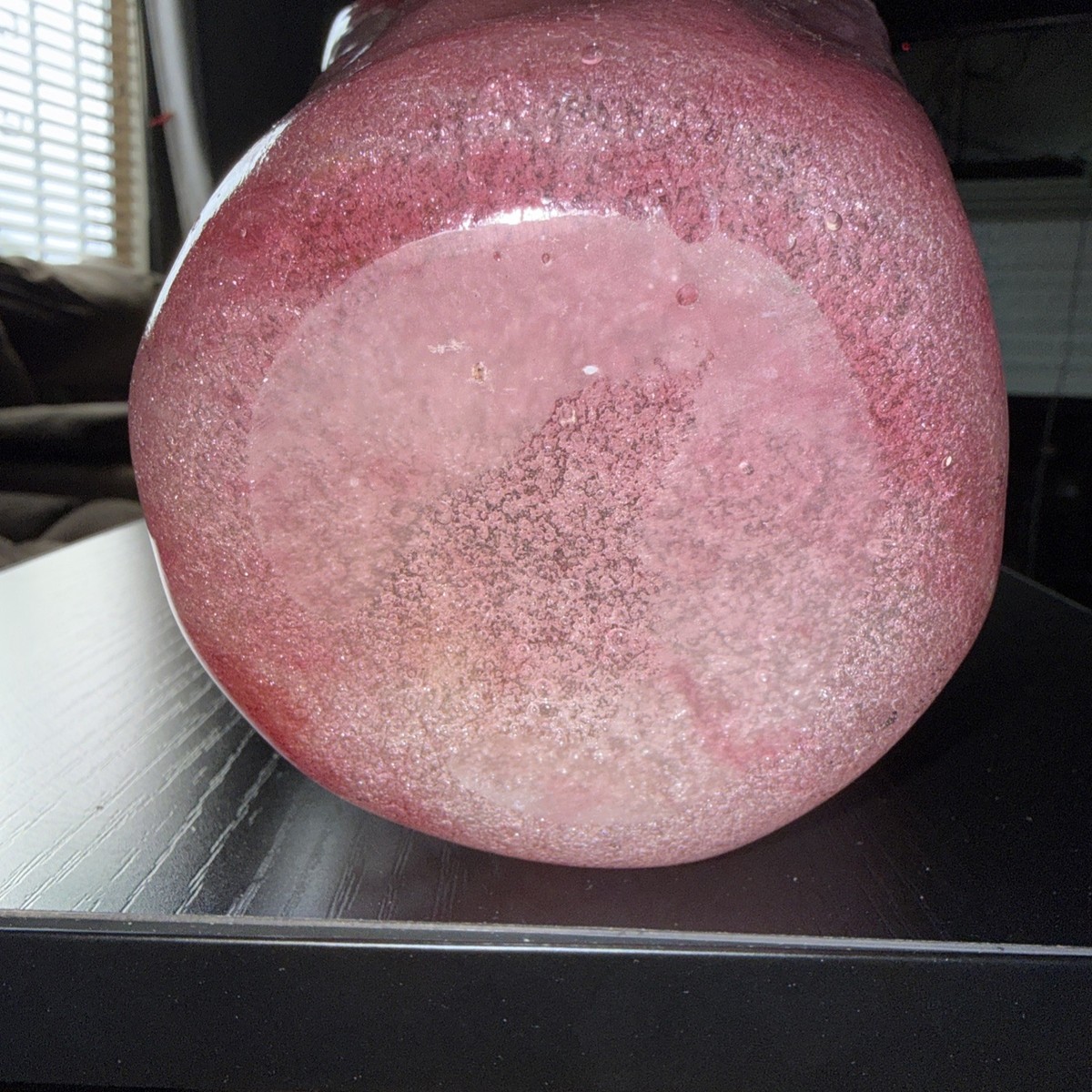 Japanese Iwata Glass Pink Art Glass Flower Vase Crystal - Vintage