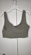 Shein Olive Cropped Tank Top Size Xs