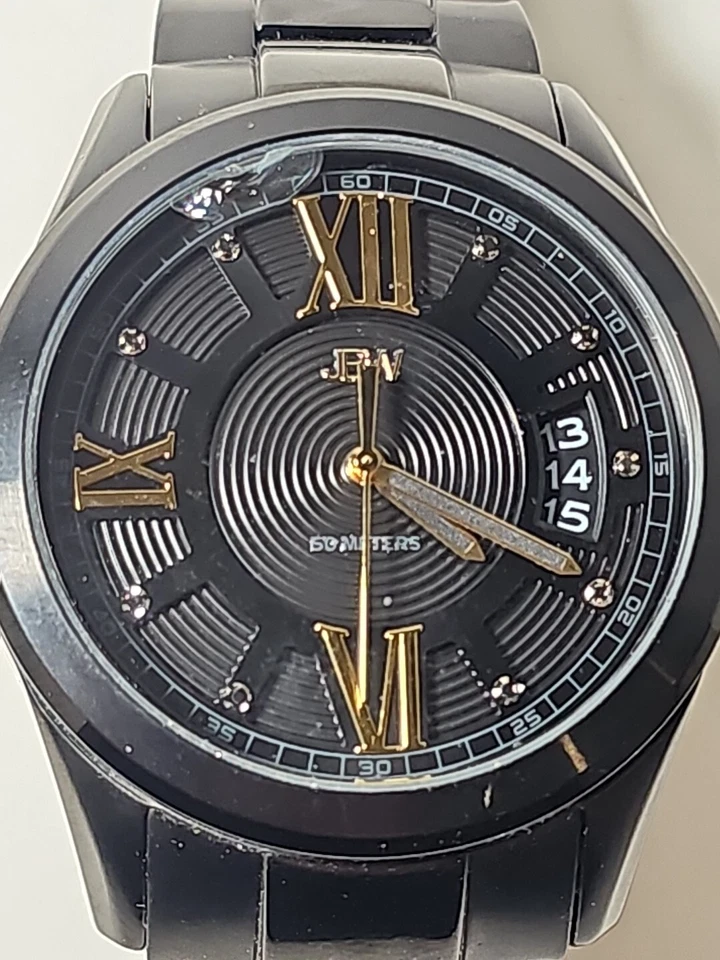 Reloj para hombre JBW J6311B Bond esfera diamante cuarzo negro acero inoxidable 44 mm *LEER Foto 2 de 4