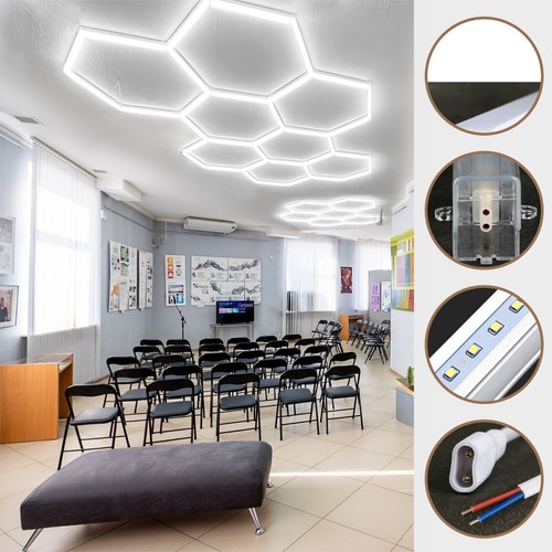 Hexagon Led Garage Lights for Workshop Gym Detailing Shop Honeycomb Lighting - Picture 6 of 12
