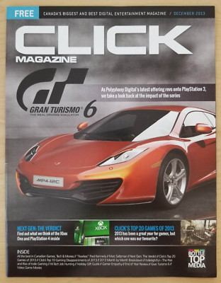 Click magazine - Dec 2013 issue (Future Shop gaming/movie) Gran Turismo 6, Indie