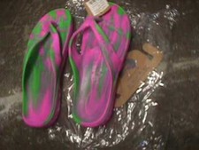 AUSSIE SOULS SOLES FLIP-FLOPS , 39 8 ,  PINK  GREEN flip flop