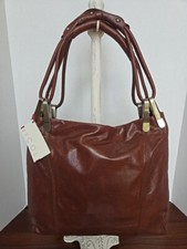 Nicoli Italian Designer Leather Bag Purse New W Tags Brown Soft  Shoulder Straps