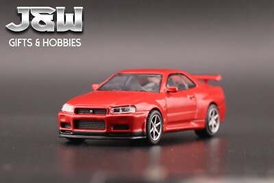 MINI-GT 日産 Nissan スカイライン GT-R R34 R35 Mini GT Nissan GT-R (R34) V-Spec Lightning Yellow #762 1/64