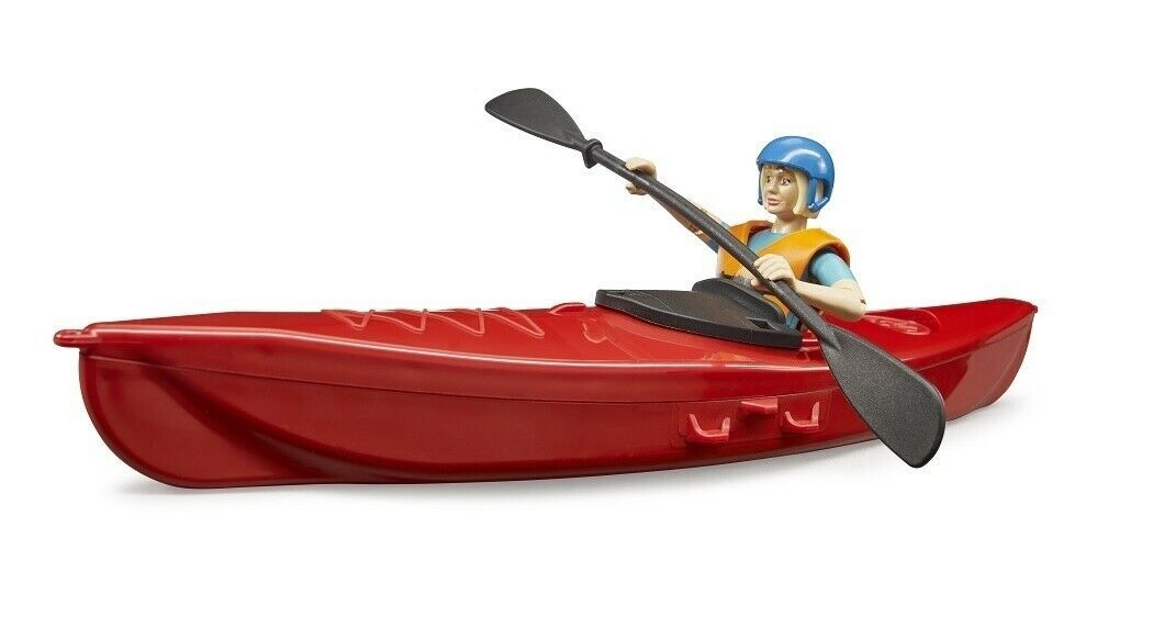 Bruder 63155 Kayak bworld con personaggio -Giocattolo- Scala 1:16 30,3X5,0X3,1CM
