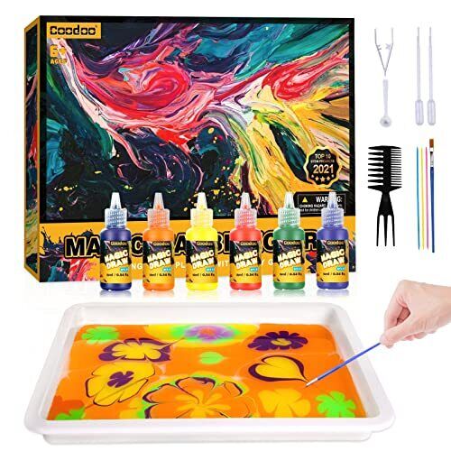 Water Marbling Paint for Kids -Arts and Crafts for Girls & Boys Age 3-5 4-8 8-12 - Picture 1 of 7