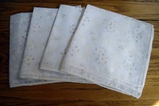 Christmas Holly Berries Poinsettias Sheer 16" Square Holiday Napkins  ~Set of 4