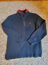Boys Polo Ralph Lauren Mock Neck 1/4 Zip Collared Pullover Sweater Size M 10-12