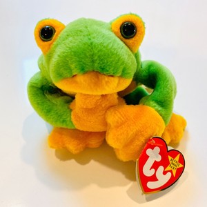 green frog beanie baby