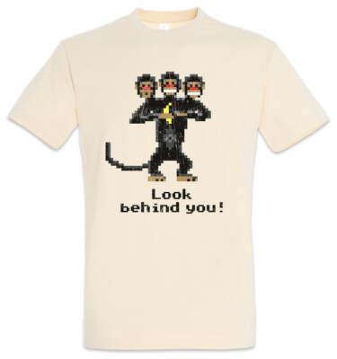 LOOK BEHIND YOU! T-SHIRT   Dreiköpfiger Affe Three Headed Monkey The Game Island