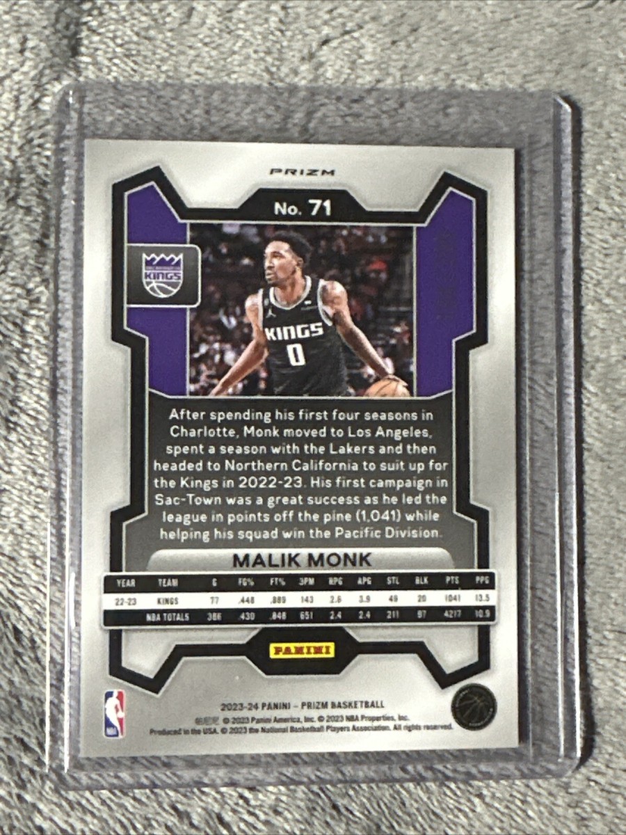 ハイドベスマリックモンク 2023-24 Panini Prizm Malik Monk Silver Prizm #71 Kings HOT