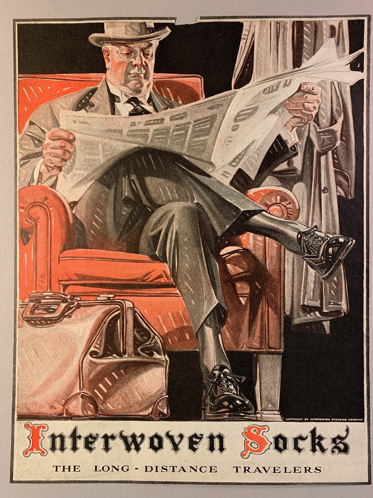 SAOLA J.C. Leyendecker Saturday Evening Post Interwoven Socks Ad Cover Only