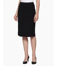 Ming Wang Sapphire Black Knit Pencil Skirt Pull On Stretch Career Capsule S