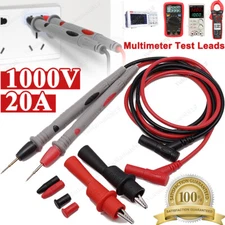 1000V 20A Digital Multimeter Universal Probe Wire Cable Test Lead Alligator Clip