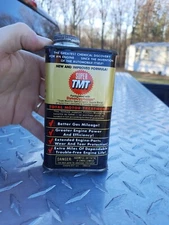 Vintage SUPER TMT TOTAL MOTOR TREATMENT 8oz Tin Oil Can full very clean