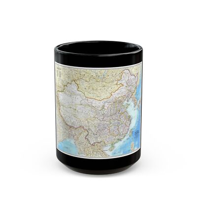 China - The People's Republic (1980) (Map) Black Coffee Mug