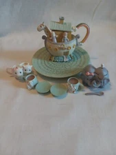 Precious Moments Noah's Ark Mini Tea Set 1996 Miniature Complete Enesco Adorable