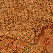 Sanskriti Vintage Sarees Pure Silk Quilting Felting Craft Fabric Printed Sari