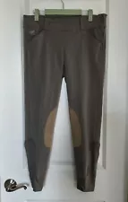 SmartPak Piper Classic Low Rise Side Zip Breeches- 30R Warm Gray w/ Tan Patches