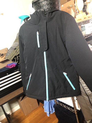 Womens Spyder Sz M Full Zip Black-Blue Coat Jacket Insulated - Picture 7 of 9