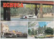 Australia VICTORIA VIC Paddleboat Canberra ECHUCA NCV multiview postcard c1980s