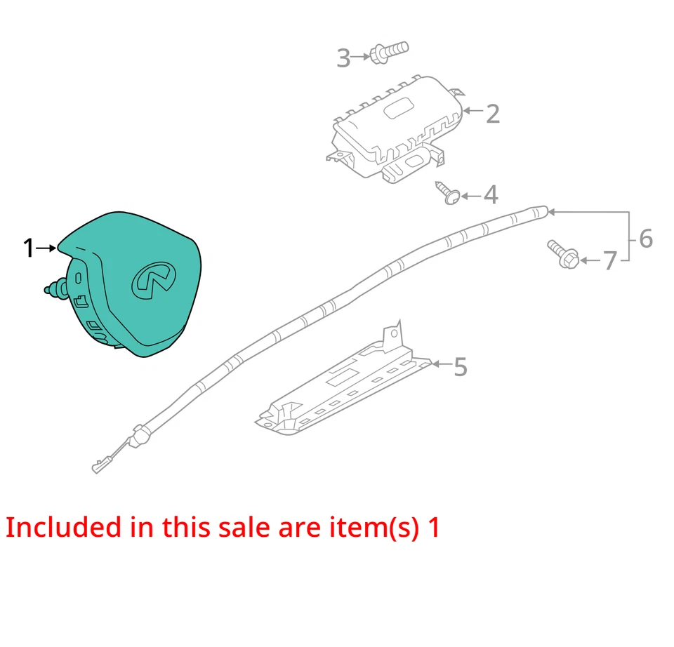 INFINITI QX50 Driver Steering Wheel Airbag Black 985105NA8A 2019 2021 OEM Foto 3 de 4