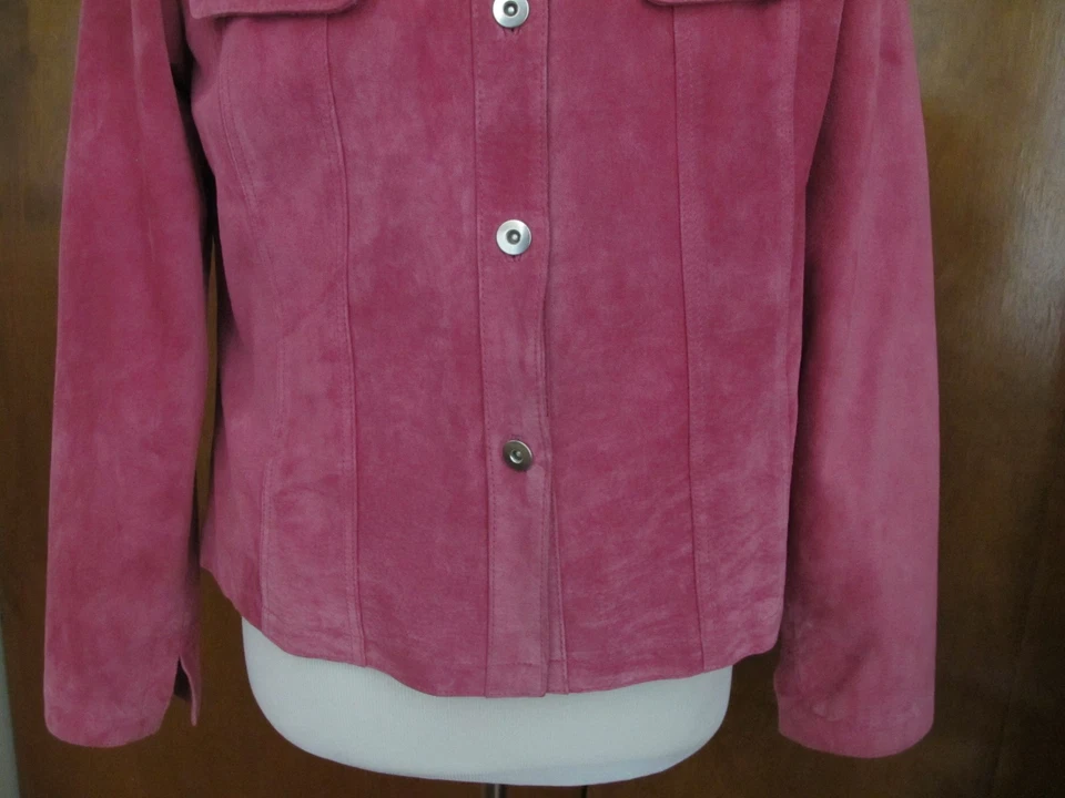 Atelier by B.Thomas Chaqueta Rosa Forrada Mujer Cuero Talla Grande Foto 3 de 4