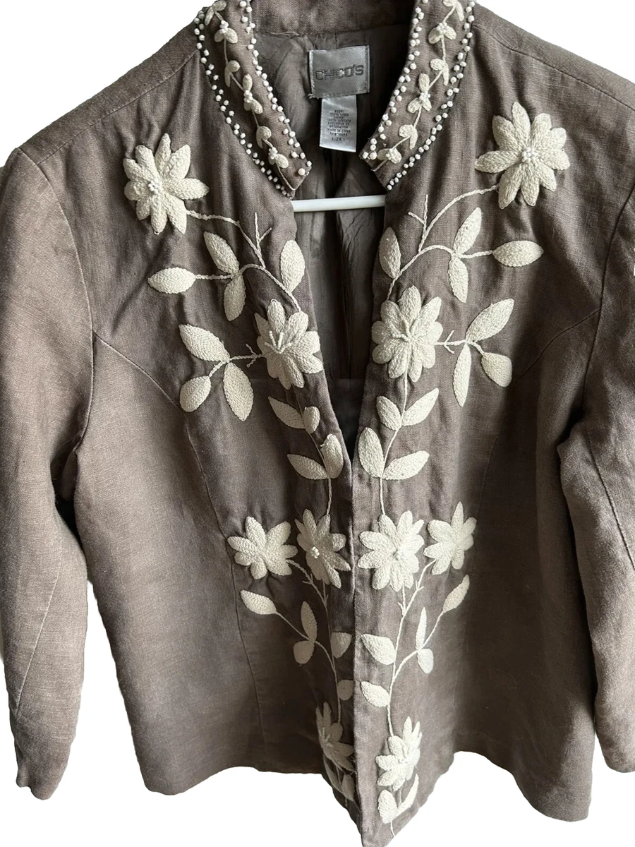 Chicos sales embroidered jacket