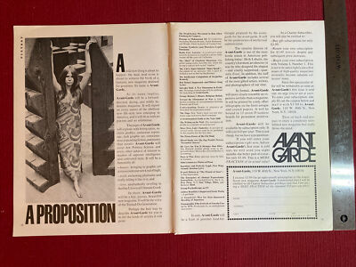 New Avant-Garde Magazine Offer 1967 Print Ad - Great To Frame!