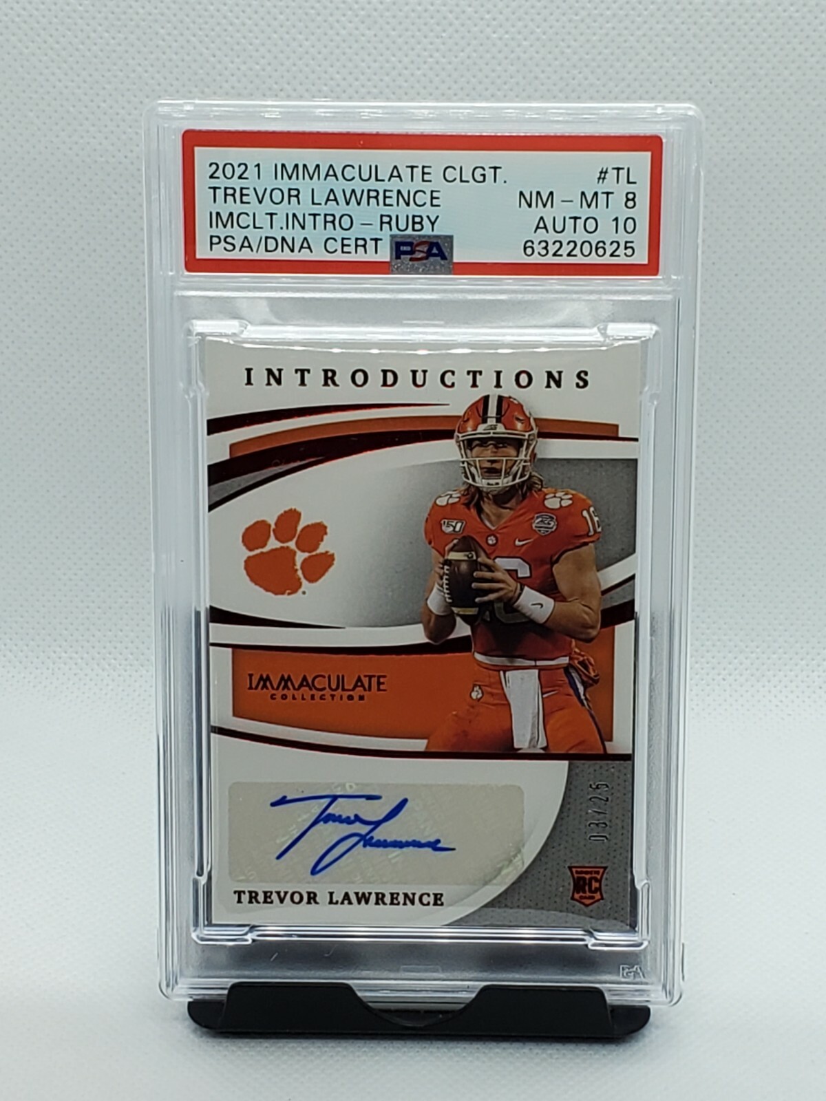 Trevor Lawrence Panini Immaculate Collection Collegiate Immaculate Introductions Autographs #TL Ruby