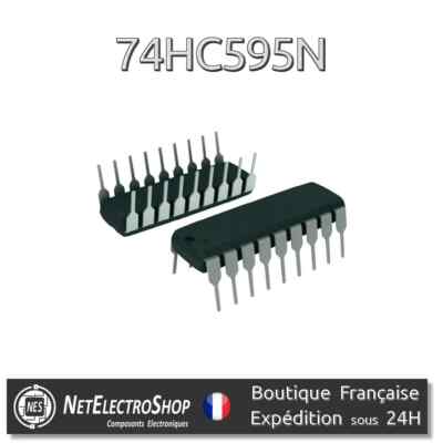10x 74HC595N Integrated Circuit, 8 Bit Offset Register, DIP-16, Arduino, Pi.
