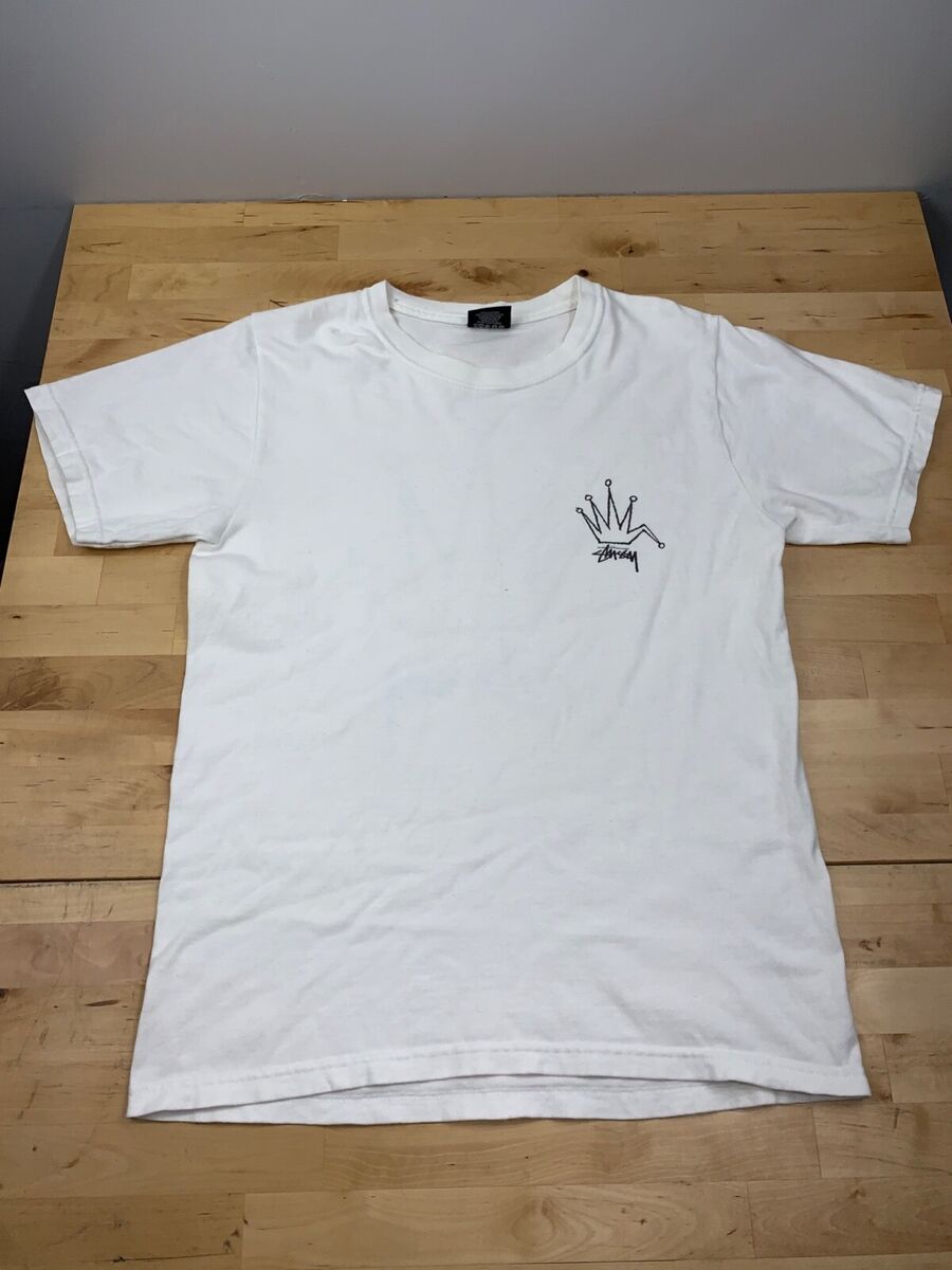 Vintage 90s Stussy Mens T Shirt S White Crown Short Sleeve Vintage 90s Stussy Mens T Shirt S White Crown Short Sleeve