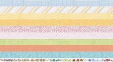 Loralie Medley Joy Journey Dot Scrolls Cotton Fabric Strip Stripe PANEL 24"X44"
