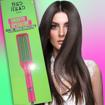 Bed Head TIGI Hair Straightener Smooth Operator Styling Heat Brush NIB 