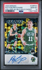 2023-24 Panini Mosaic Payton Pritchard Collage Auto #CM-PAY Black Gold /8 PSA 10