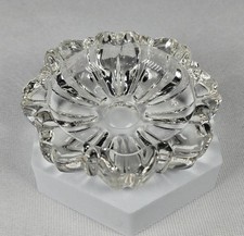 Vtg Hazel Atlas Art Deco Crystal Glass Ashtray Notch